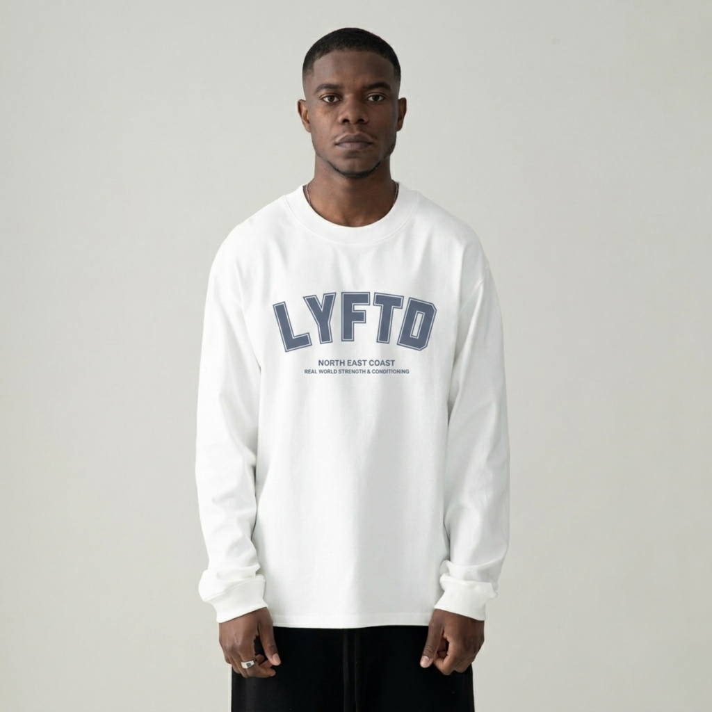 VARSITY HEAVY LONG SLEEVE TEE - WHITE